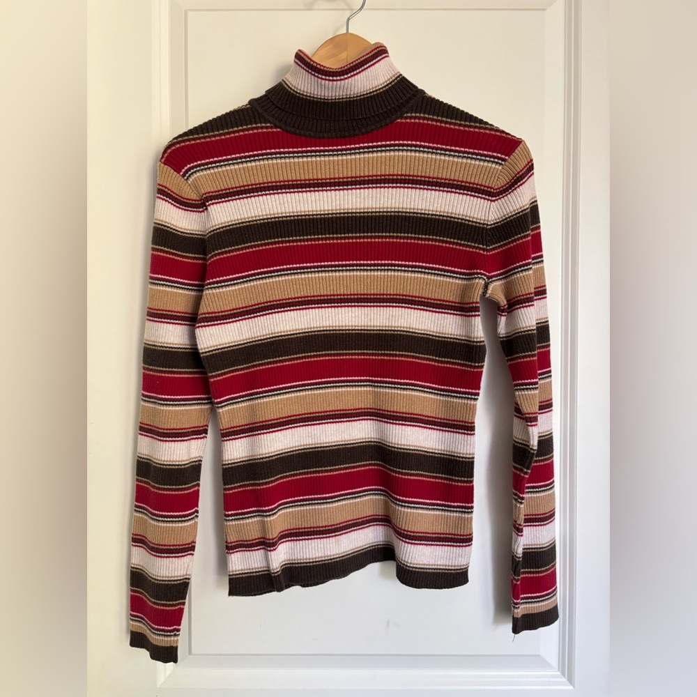 autumn stripe cotton turtleneck